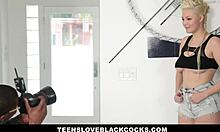 Horny BBC photographer pounds blonde model Jenna Ivory doggystyle on sofa missionary riding big ass