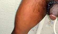 Watch small hairy black cock piss outdoors then indoor gaping tease