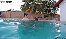 Bbw Lexxxi Luxe and Friend Dive into Underwater Pool Tit Play