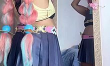 getting all oiled up in my huge ass cosplay outfit for con 😏🍑 varesa genshin