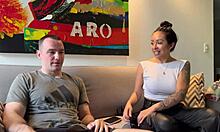 Latina Milf Mariana Sandoval Teases Andres Acosta in Steamy Shower Backstage