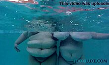 Bbw Lexxxi Luxe and Friend Dive into Underwater Pool Tit Play