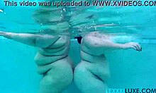 Bbw Lexxxi Luxe and Friend Dive into Underwater Pool Tit Play