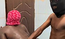 Bent Curvy Screaming Amateur Against Bathroom Wall