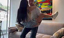 Latina Milf Mariana Sandoval Teases Andres Acosta in Steamy Shower Backstage