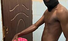 Bent Curvy Screaming Amateur Against Bathroom Wall