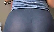 Mexican teen's leggings hug her fat ass tight.