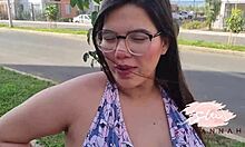 Pregnant savannah watson fucks neighbor doggystyle on building stairs creampie finish