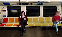 hey hubby watch me stroke this stranger's cock on the train till he explodes public flashing thrill?