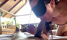 horny wife craves stranger facial while husband watches closely