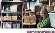 blonde teen criminal caught with small tits takes monster cock facial