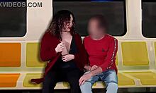 hey hubby watch me stroke this stranger's cock on the train till he explodes public flashing thrill?