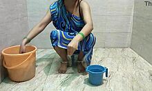 Stepmom bends over laundry lets stepson pound her tight pussy deep