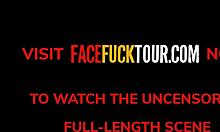 Petite Brunette Teen Gags on Monster Cock in Drool-Filled POV Closeup!