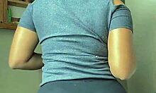 Mexican teen's leggings hug her fat ass tight.