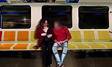 hey hubby watch me stroke this stranger's cock on the train till he explodes public flashing thrill?