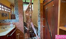 Cheating Slave Punished with Foam Body Writing and Rough Humiliation in Shower