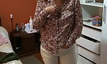 stepmom teases friends flashing her curves before begging for their strokes