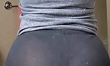 Mexican teen's leggings hug her fat ass tight.