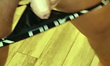 Kinky babe strips rips clothes bares feet for muscular tease