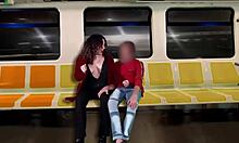 hey hubby watch me stroke this stranger's cock on the train till he explodes public flashing thrill?