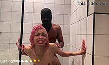 Michikomalandro drops to knees sucks bbc deep then bends for interracial anal shower pounding