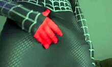 miles morales spiderman cosplay jerks huge load massively