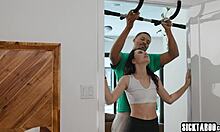 Petite Liz Jordan Lifts Bubble Butt on Rocket Powers' Black Cock Bent Over Doggy