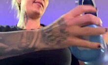 in the gym i got so hot stripped my top soaked my tanned wet pussy with sweat