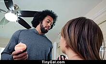 petite maid's tight pussy stretched by homeowner's monster cock doggystyle cowgirl