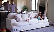 brunette with huge natural tits pays friend's hubby 😍 titty fuck n blowjob cum on tits 💦