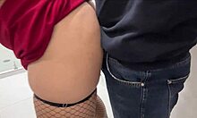 tall curvy secretary office bathroom doggy creampie shakes ass juicy