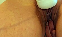 a german milf uses her shaved pussy on a vibrator boyfriend