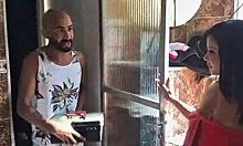 neighbor spied on me thru window so i got his help pounding my big clit pussy 💦🍑