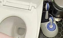 roommate thongs spark crazy hard dick jerk then bathroom fuck