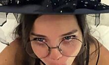 debora prado's witch outfit teases deep cock swallow