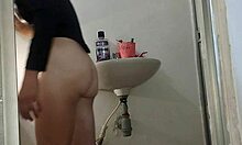 Fucking stepsister bareback in motel bathroom steamily
