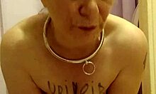 watch this french housewife slave get chained degraded slapped and vibed in the toilet like a total whore