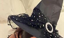 debora prado's witch outfit teases deep cock swallow
