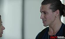 Petite teen demi hawks rides stepdad jay romero's big cock while milf stepmom katie morgan watches