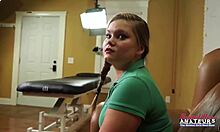 SKINNY HOTTIES LAUREN AND PIXIE PIE SHARE DICK FOR SUCKING BANGING AND FACIALS