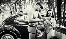 retro interracial anal fuck inside old fusca