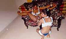 Damn, friend's invite turns into wild ffm threesome with skinny milf riding hard!