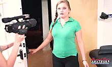 SKINNY HOTTIES LAUREN AND PIXIE PIE SHARE DICK FOR SUCKING BANGING AND FACIALS