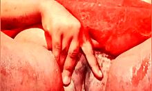 Chubby black bbw queen5 spreads fat tits in naughty lipstick homemade close-up tease