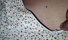 Real indian stepsis bends over deepthroats stepbro quick cum in panties while parents outside bed