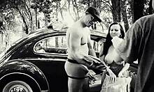 retro interracial anal fuck inside old fusca