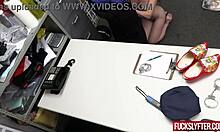 Hey you won't believe this sexy cop filming herself stealing office stuff then getting railed hard by the boss right there