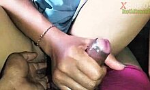 hurried indonesian teen handjob before late school rush