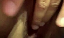 latina cutie in lingerie with blindfold rides cock cowgirl anal creampie but is that vibrator teasing her tight ass?